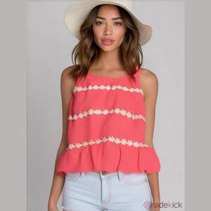 Finn & Clover Pink Daisy Tank Top Women’s (Sz S)